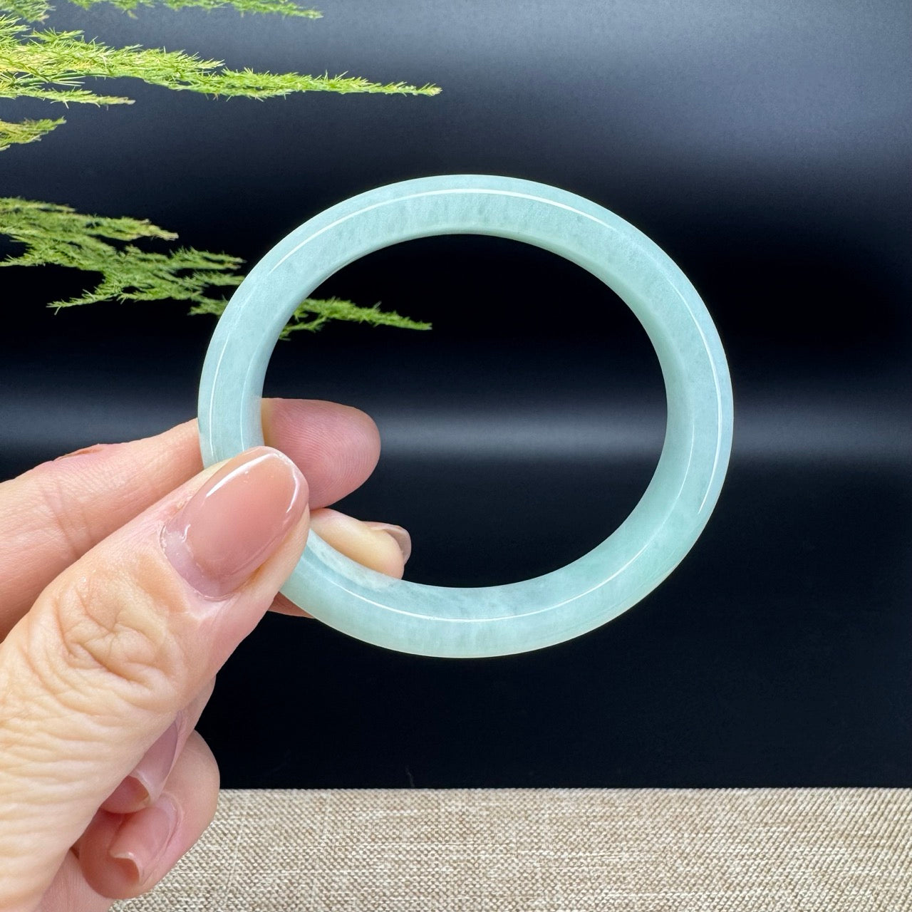 Genuine Burmese Green Jade Jadeite Bangle Bracelet ( 54*47.5mm )