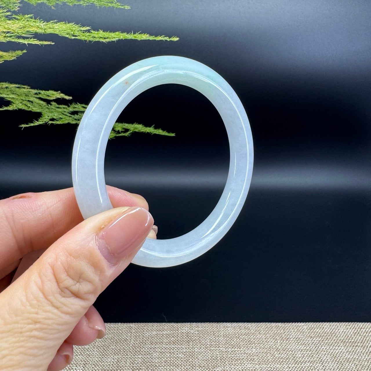 Genuine Burmese Green Jade Jadeite Bangle Bracelet ( 54.9mm )