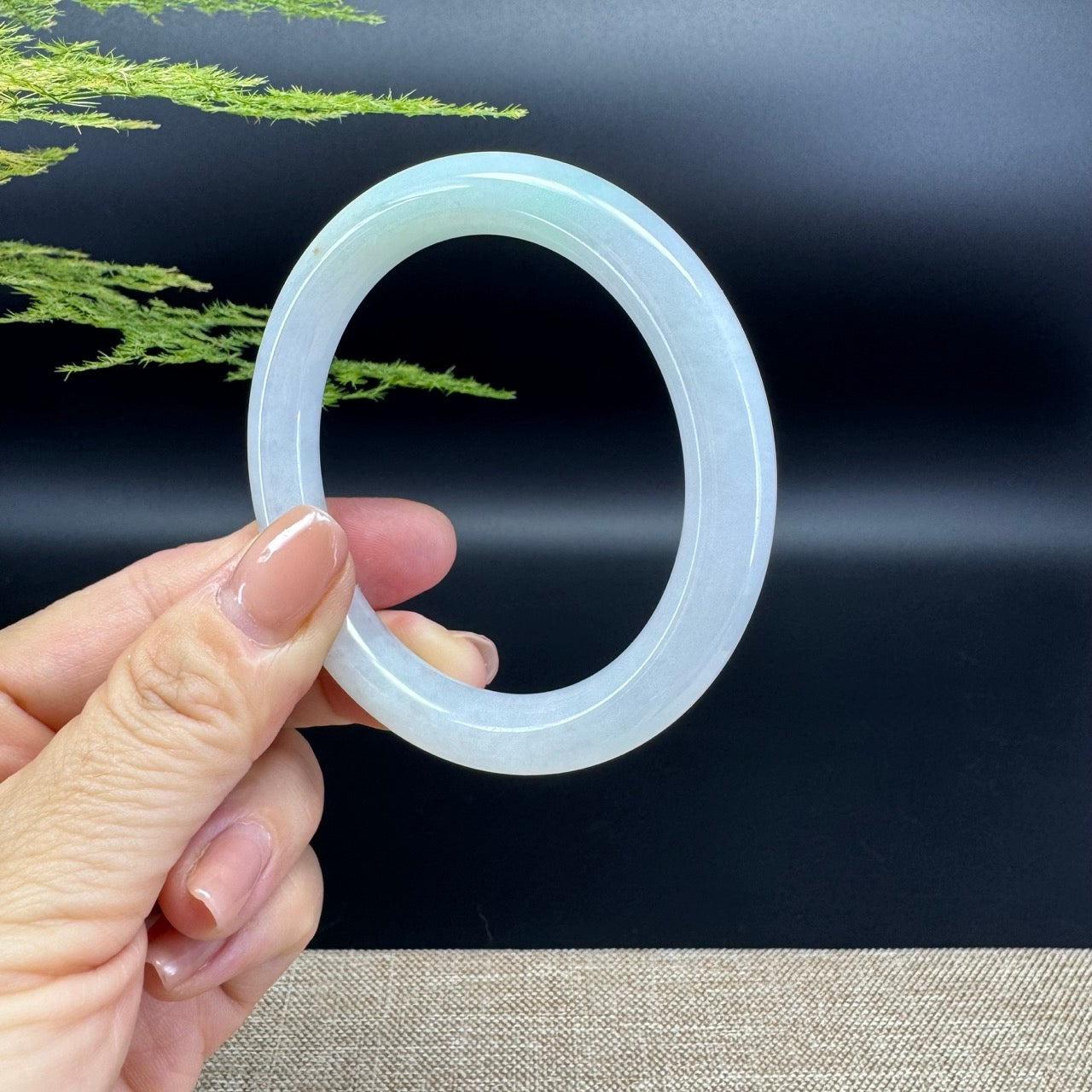 Genuine Burmese Green Jade Jadeite Bangle Bracelet ( 54.9mm )