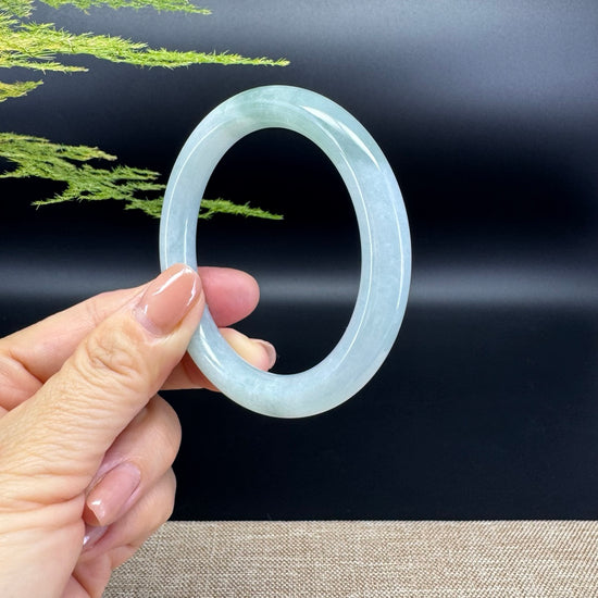 Genuine Burmese Icy Green Jade Jadeite Bangle Bracelet ( 54.1mm )