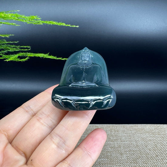RealJade® Co. High Natural Guatemalan Blue Jadeite Jade GuanYin Pendant