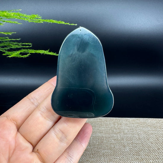 RealJade® Co. High Natural Guatemalan Blue Jadeite Jade GuanYin Pendant