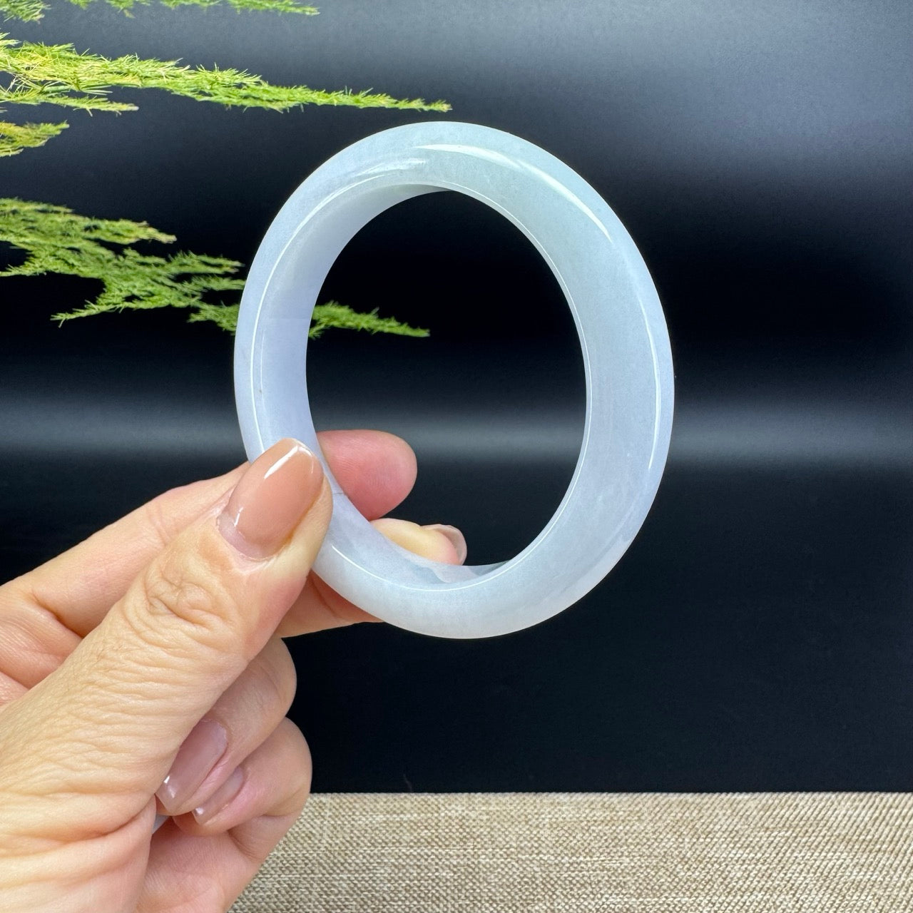 Genuine Burmese Icy Jade Jadeite Bangle Bracelet ( 54.5mm )