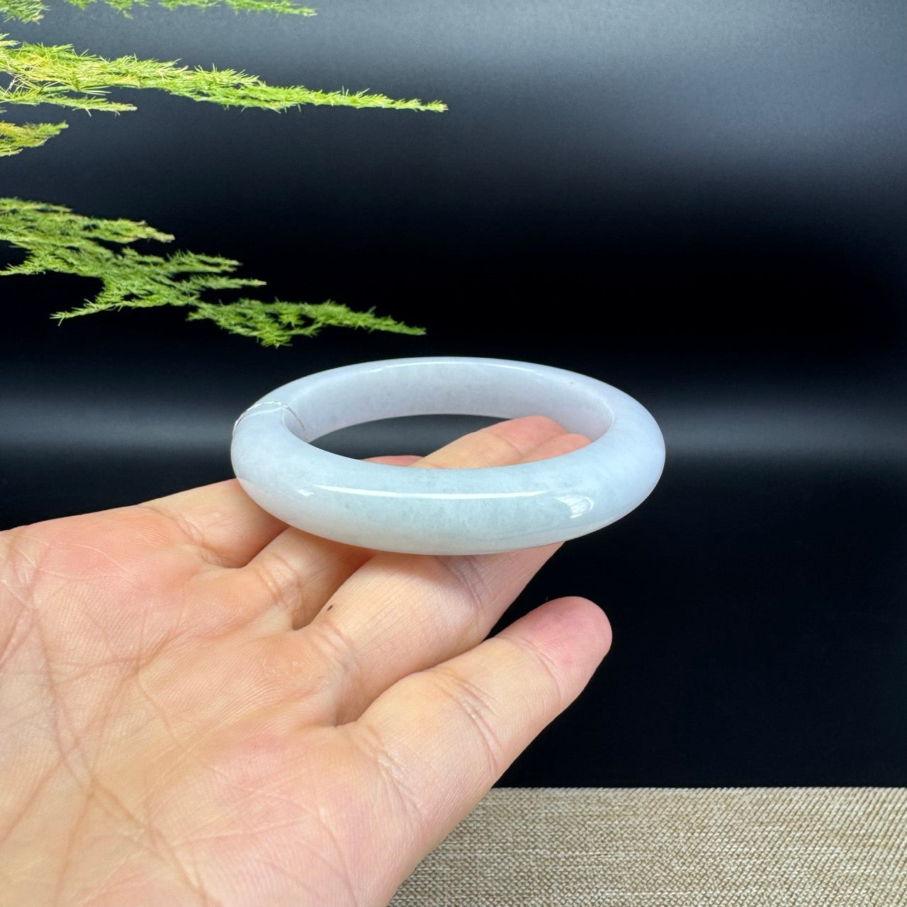 Genuine Burmese Icy Jade Jadeite Bangle Bracelet ( 54.5mm )