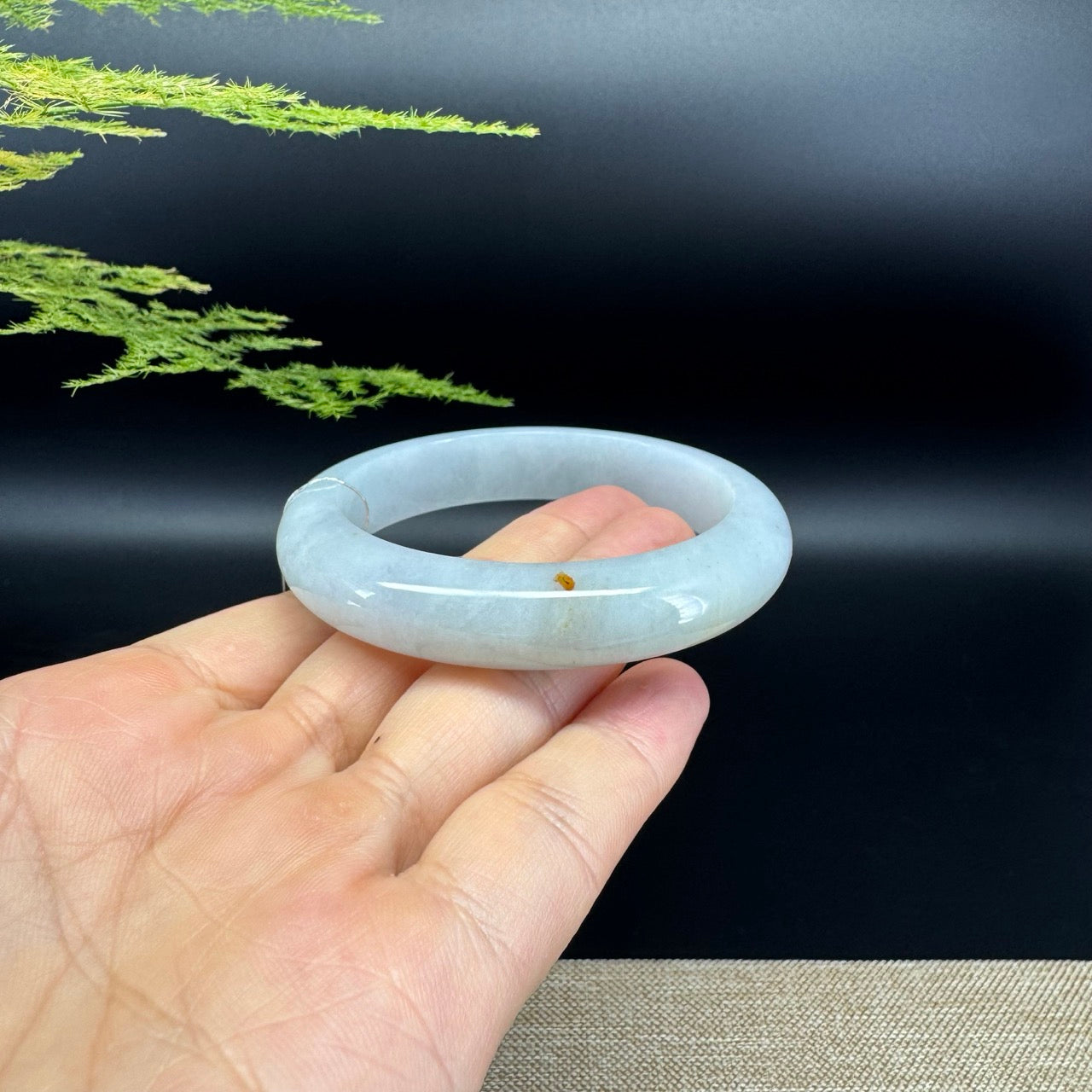 Genuine Burmese Icy Green Jade Jadeite Bangle Bracelet (54.9mm)