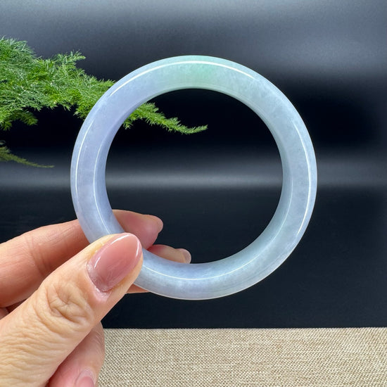 High end Genuine Burmese Lavender Green  Jade Jadeite Bangle Bracelet ( 60.1mm )