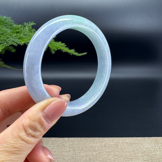 High end Genuine Burmese Lavender Green  Jade Jadeite Bangle Bracelet ( 60.1mm )