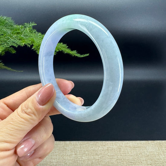High end Genuine Burmese Lavender Green  Jade Jadeite Bangle Bracelet ( 60.1mm )