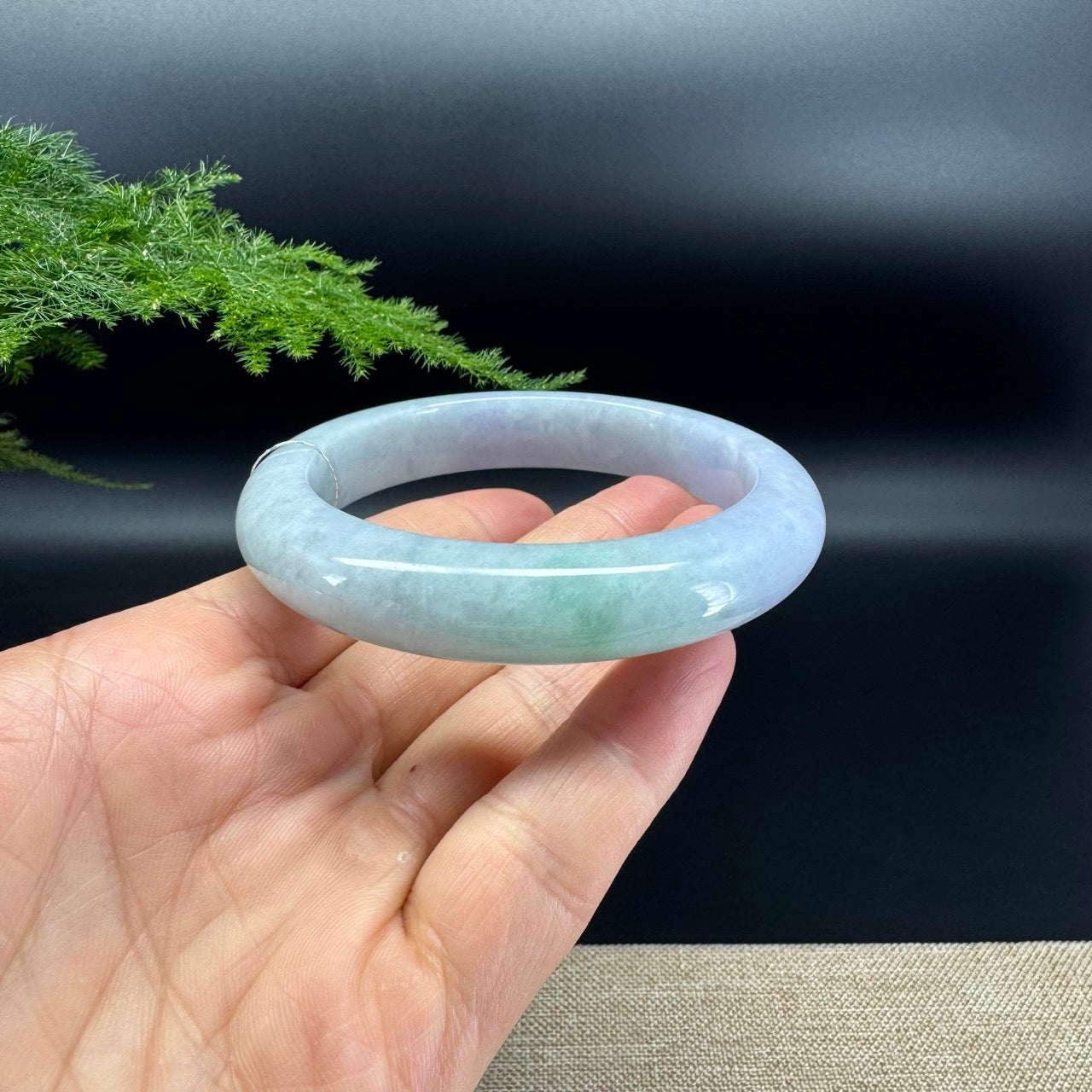 High end Genuine Burmese Lavender Green  Jade Jadeite Bangle Bracelet ( 60.1mm )