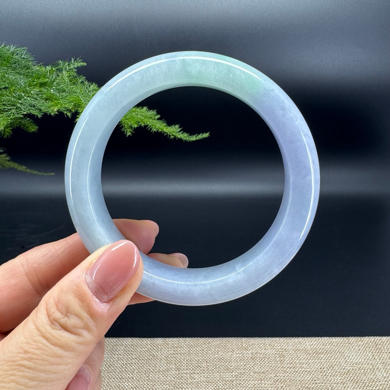 High end Genuine Burmese Lavender Green  Jade Jadeite Bangle Bracelet ( 60.1mm )
