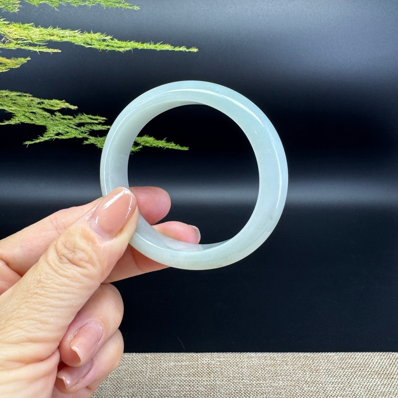 Genuine Burmese Green Jade Jadeite Bangle Bracelet ( 54.5*47.7mm )