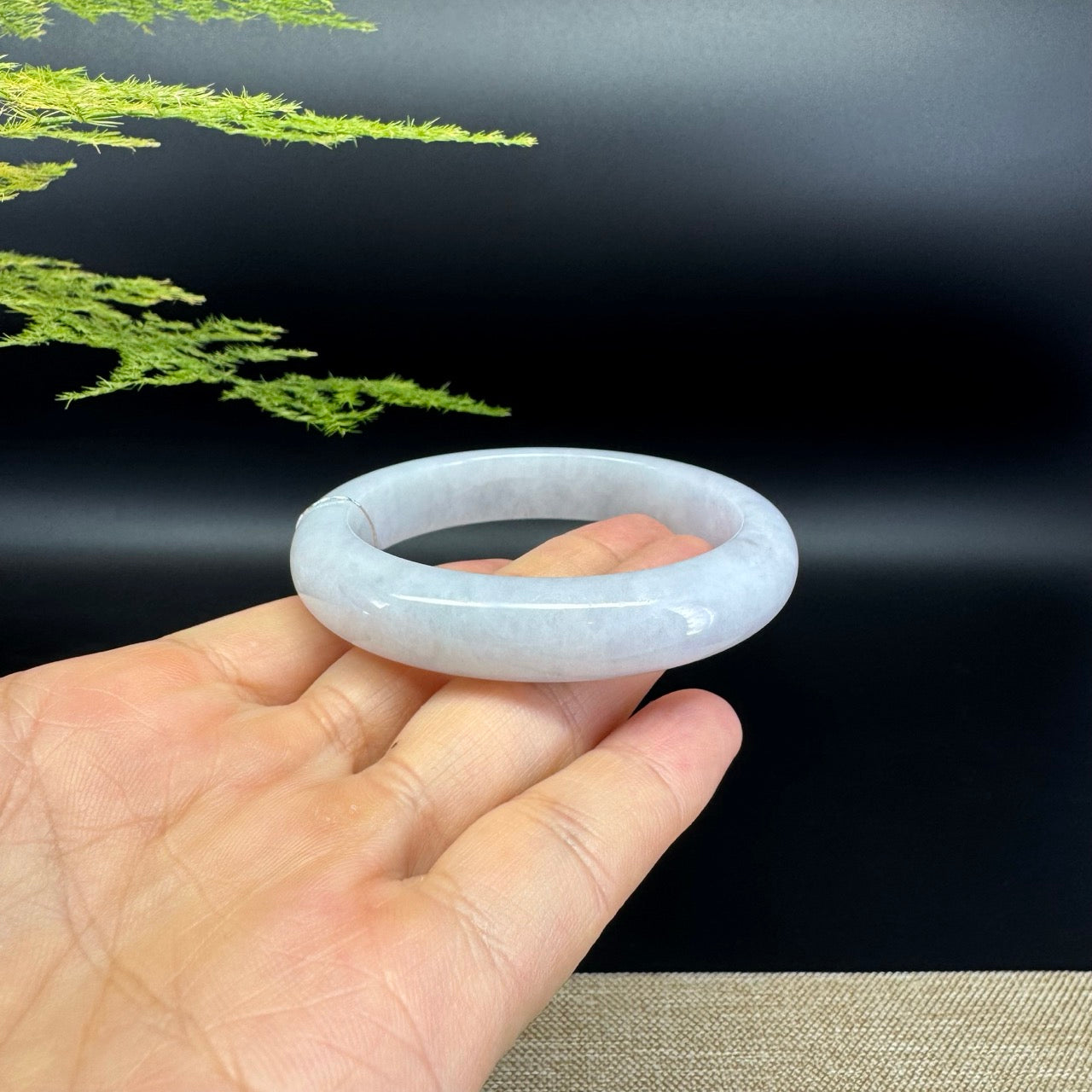 Genuine Burmese Icy Jade Jadeite Bangle Bracelet ( 54.4mm )