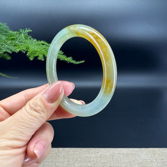 Genuine Burmese Yellow Jade Jadeite Bangle Bracelet (51.9mm)