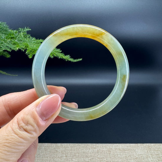 Genuine Burmese Yellow Jade Jadeite Bangle Bracelet (51.9mm)