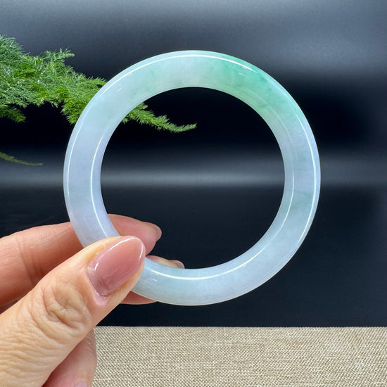 Genuine Burmese Icy Green Jade Jadeite Bangle Bracelet ( 59.2mm )