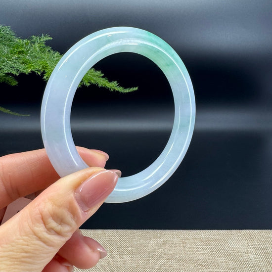 Genuine Burmese Icy Green Jade Jadeite Bangle Bracelet ( 59.2mm )