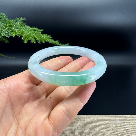 Genuine Burmese Icy Green Jade Jadeite Bangle Bracelet ( 59.2mm )