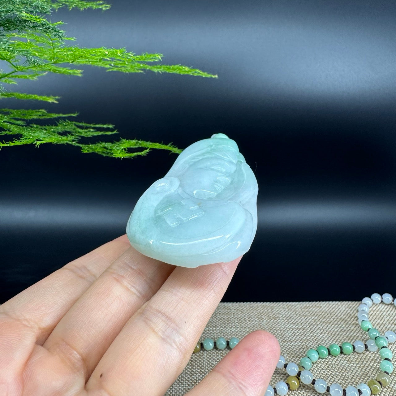 RealJade® Co.  Genuine Burmese Jadeite Jade White Green Guanyin Pendant Necklace