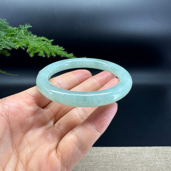 Genuine Burmese Icy Green Jade Jadeite Bangle Bracelet (58.1mm)