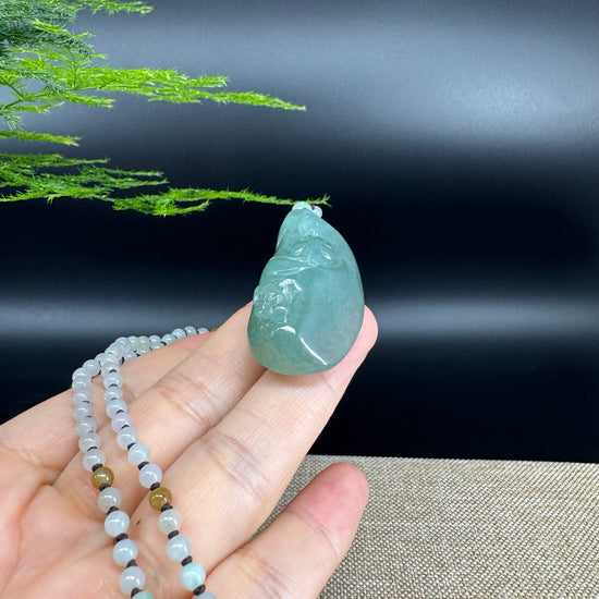 RealJade® Co.  Genuine Burmese Jadeite Jade Oil Green Guanyin Pendant Necklace