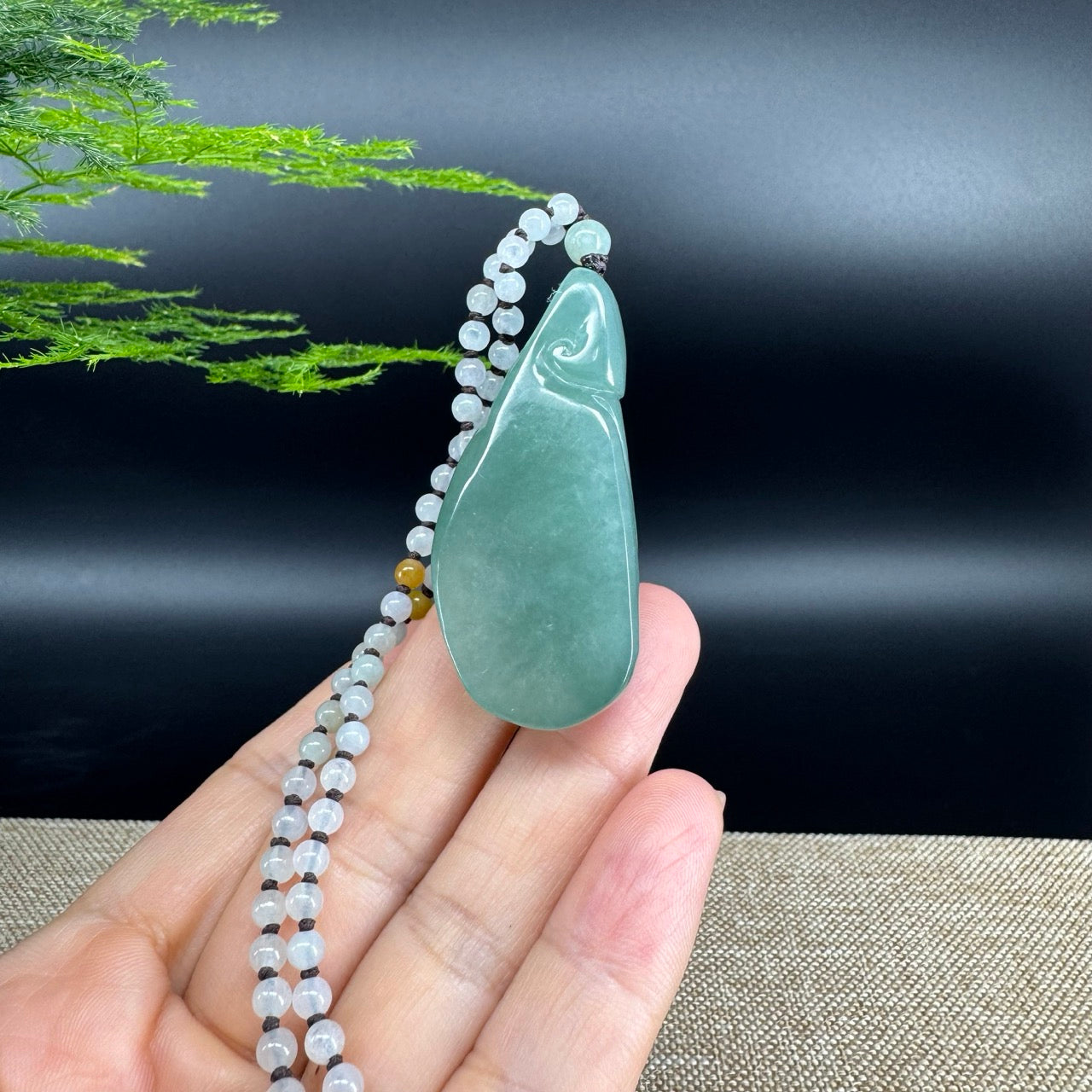 RealJade® Co.  Genuine Burmese Jadeite Jade Oil Green Guanyin Pendant Necklace