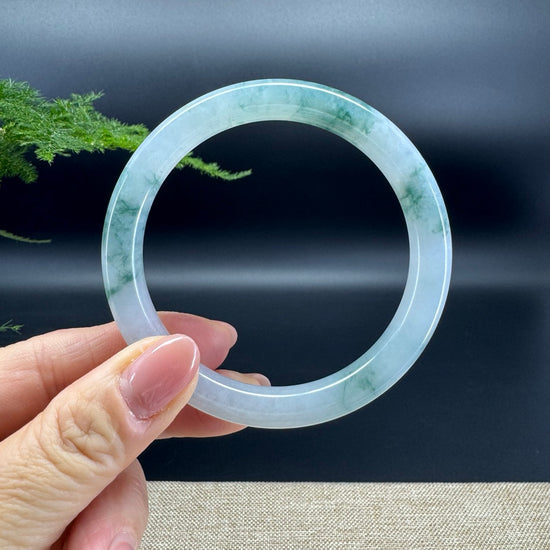 Genuine Burmese Icy Blue Jade Jadeite Bangle Bracelet ( 60.1mm )