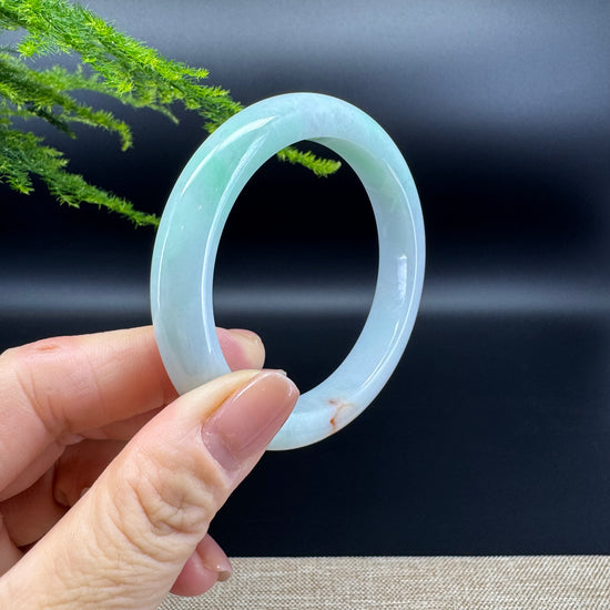 Genuine Burmese Icy Green Jade Jadeite Bangle Bracelet ( 55.6mm )