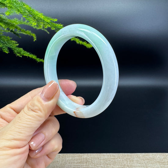 Genuine Burmese Icy Green Jade Jadeite Bangle Bracelet ( 55.6mm )