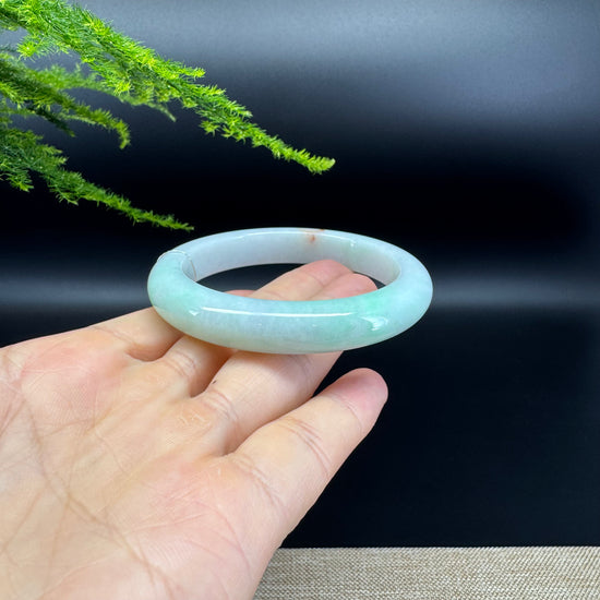 Genuine Burmese Icy Green Jade Jadeite Bangle Bracelet ( 55.6mm )