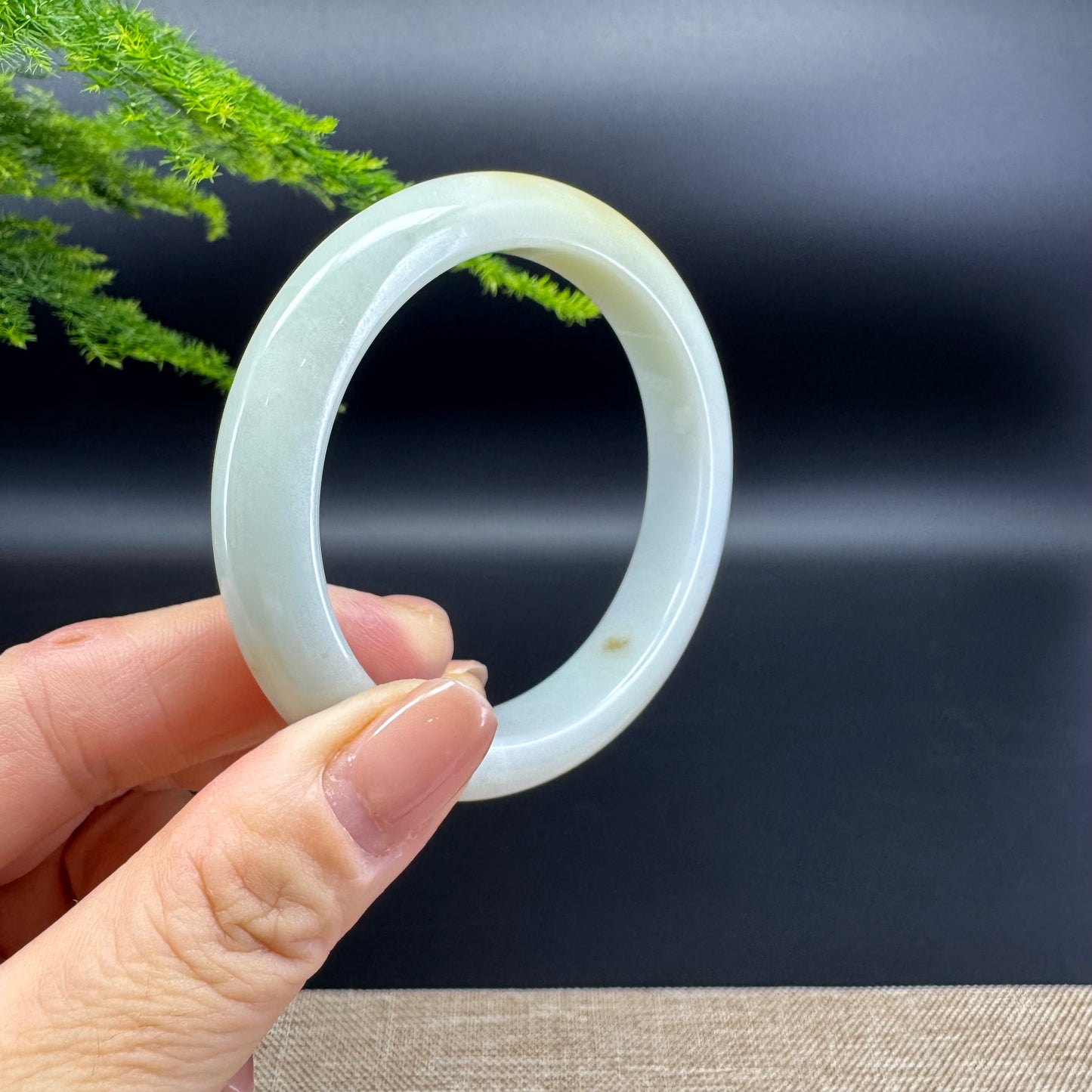 Genuine Burmese Yellow Green Jade Jadeite Bangle Bracelet ( 55.6mm )