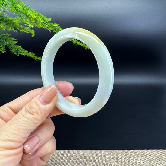 Genuine Burmese Yellow Green Jade Jadeite Bangle Bracelet ( 55.6mm )