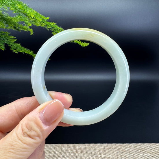 Genuine Burmese Yellow Green Jade Jadeite Bangle Bracelet ( 55.6mm )