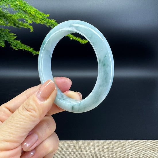 Genuine Burmese Blue Green Jade Jadeite Bangle Bracelet ( 54mm )