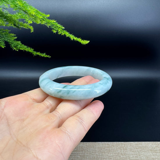 Genuine Burmese Blue Green Jade Jadeite Bangle Bracelet ( 54mm )
