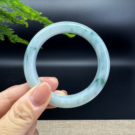 Genuine Burmese Blue Green Jade Jadeite Bangle Bracelet ( 54mm )