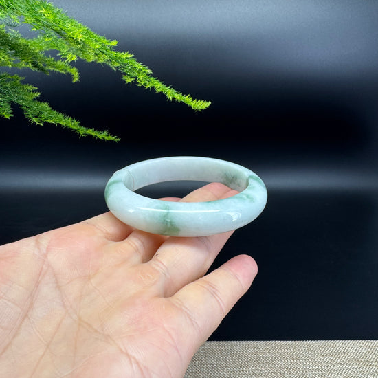 Genuine Burmese Green Jade Jadeite Bangle Bracelet ( 55.6mm )