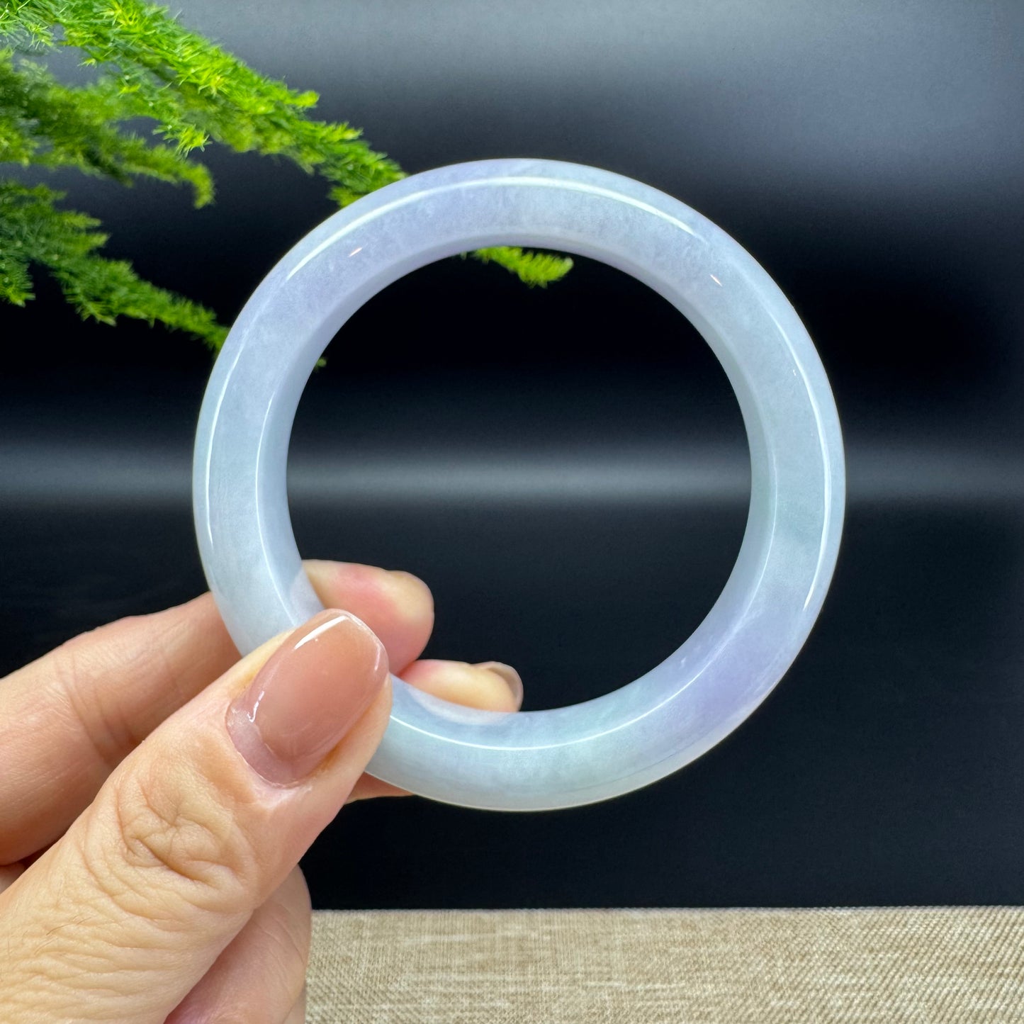 Genuine Burmese Lavender Jade Jadeite Bangle Bracelet ( 55.7mm )
