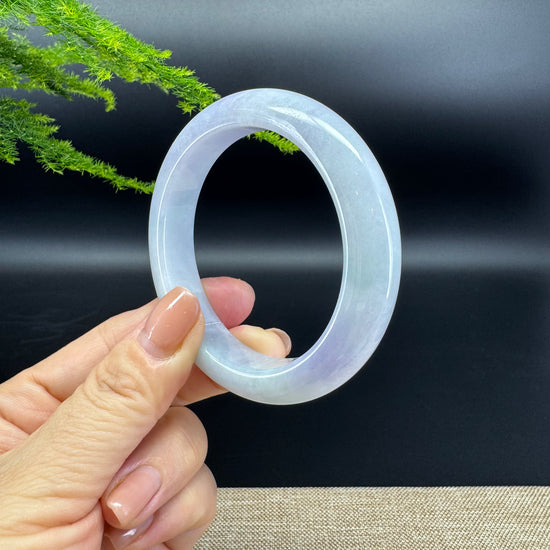 Genuine Burmese Lavender Jade Jadeite Bangle Bracelet ( 55.7mm )