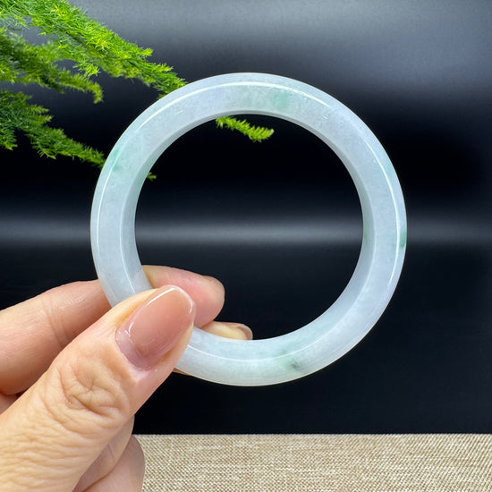Genuine Burmese Icy Green Jade Jadeite Bangle Bracelet ( 55.6mm )