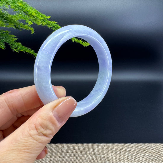 Genuine Burmese Lavender Green Jade Jadeite Bangle Bracelet (55.9mm)