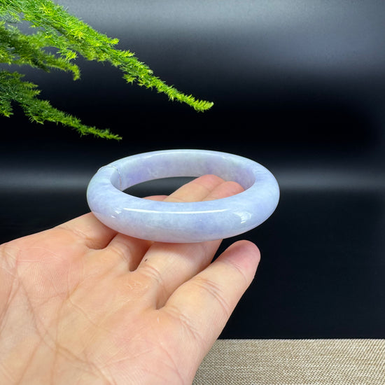 Genuine Burmese Lavender Green Jade Jadeite Bangle Bracelet (55.9mm)