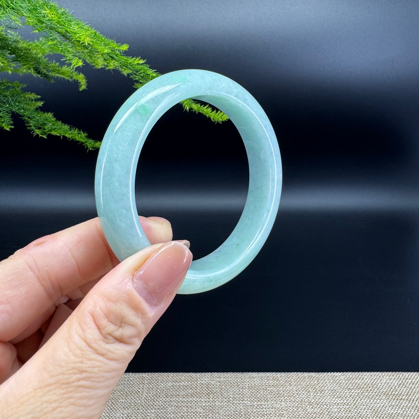 Genuine Burmese Green Jade Jadeite Bangle Bracelet ( 55.1mm )