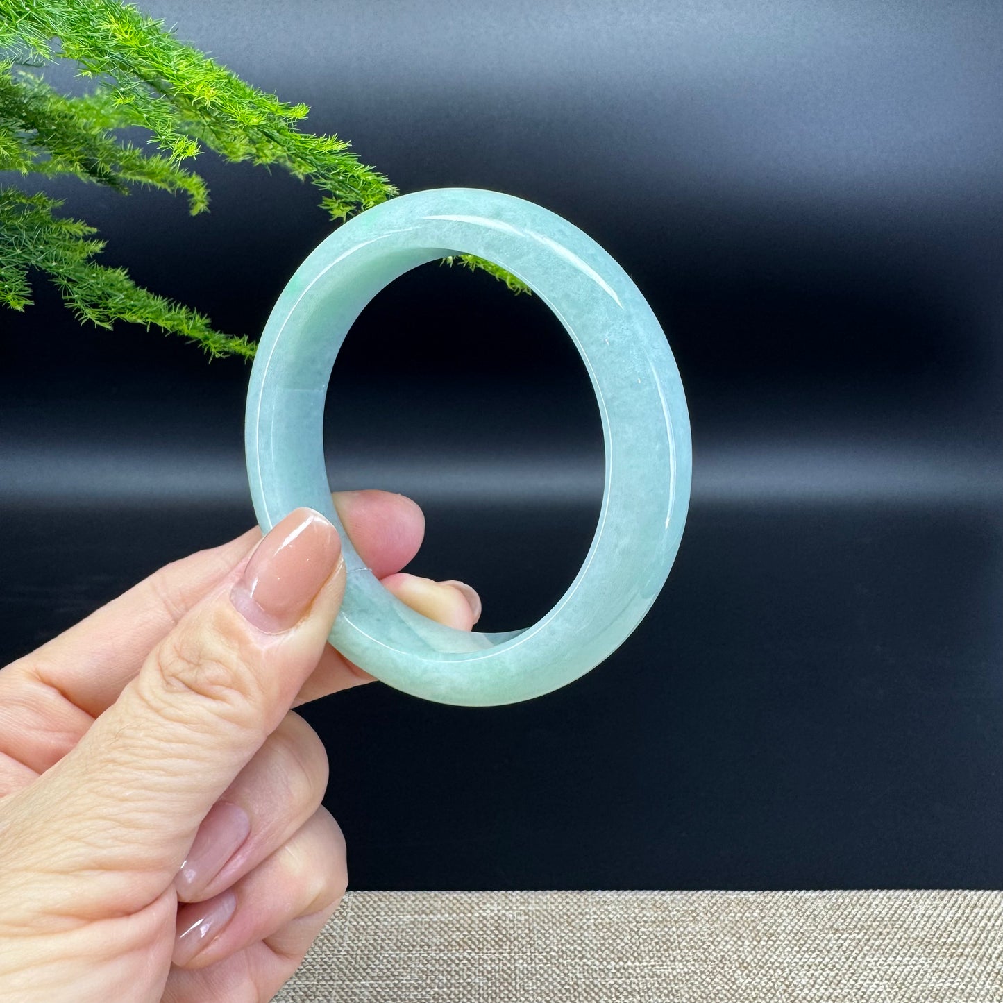 Genuine Burmese Green Jade Jadeite Bangle Bracelet ( 55.1mm )