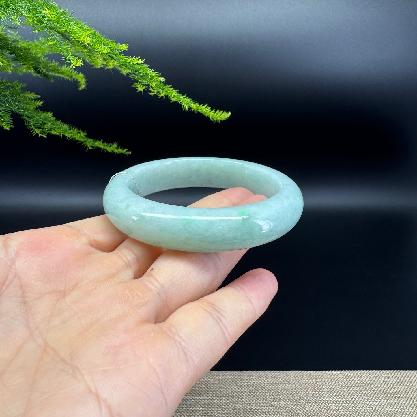 Genuine Burmese Green Jade Jadeite Bangle Bracelet ( 55.1mm )