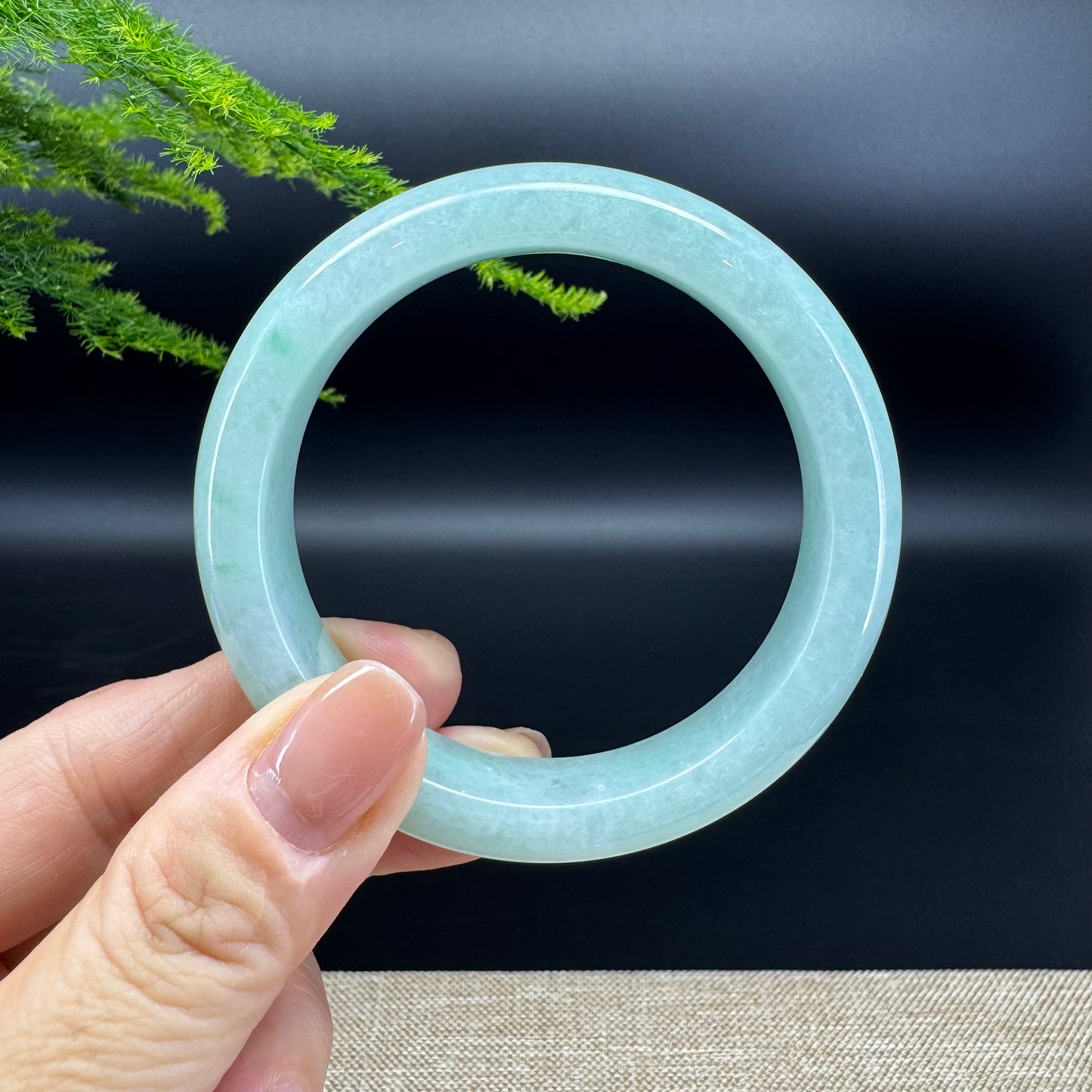 Genuine Burmese Green Jade Jadeite Bangle Bracelet ( 55.1mm )