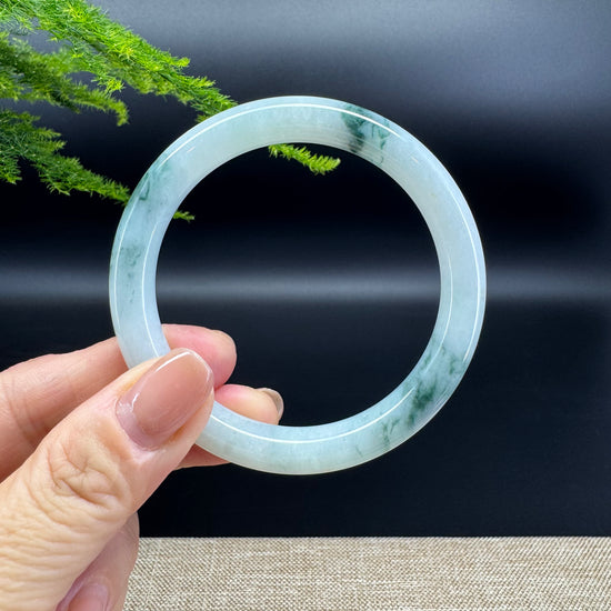 Genuine Burmese Icy Oil Green Jade Jadeite Bangle Bracelet ( 55mm )