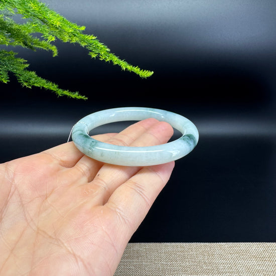 Genuine Burmese Icy Oil Green Jade Jadeite Bangle Bracelet ( 55mm )