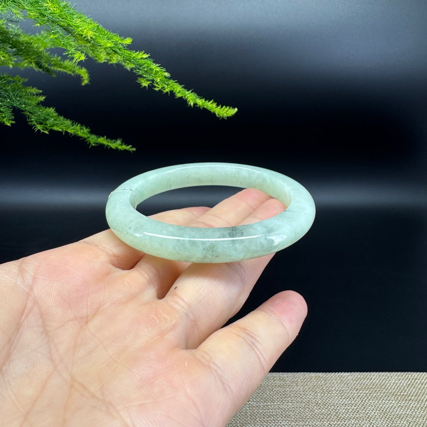 Genuine Burmese Green Jade Jadeite Bangle Bracelet (55.7mm)