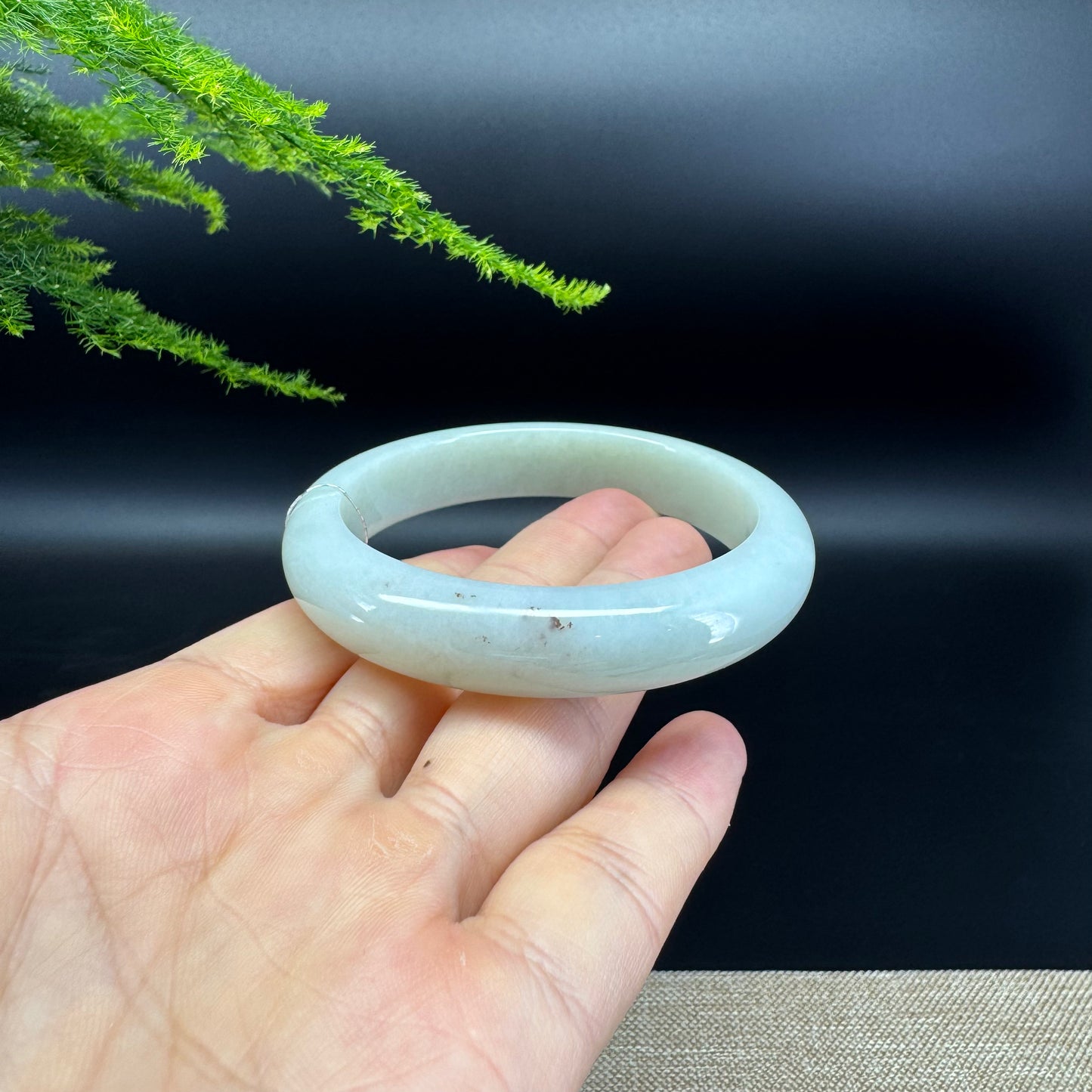 Genuine Burmese Yellow Green Jade Jadeite Bangle Bracelet ( 55.9mm )