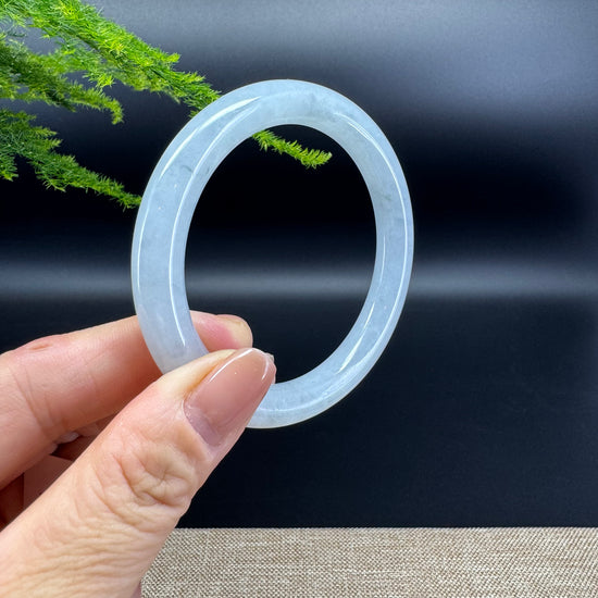 Genuine Burmese Icy Green Jade Jadeite Bangle Bracelet ( 55.3mm )